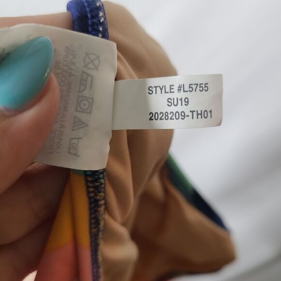 J. Crew Factory Multi Color Rainbow Striped One Piece Swimsuit sz S - Picture 6 of 6